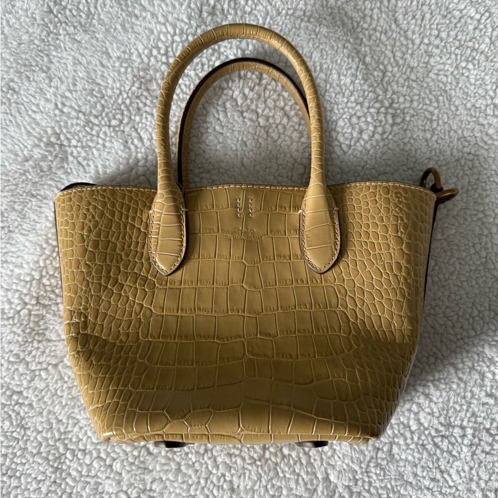 Polo Ralph Lauren Crocodile Embossed Mini Bellport Bag